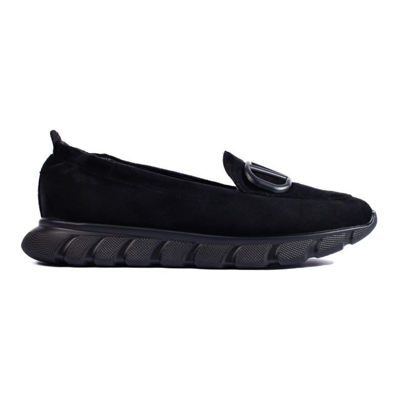 Mocassini con plateau da donna in camoscio Vinceza nero