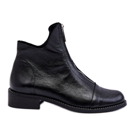 Stivali in pelle con cerniera Nicole 2785/037 neri nero