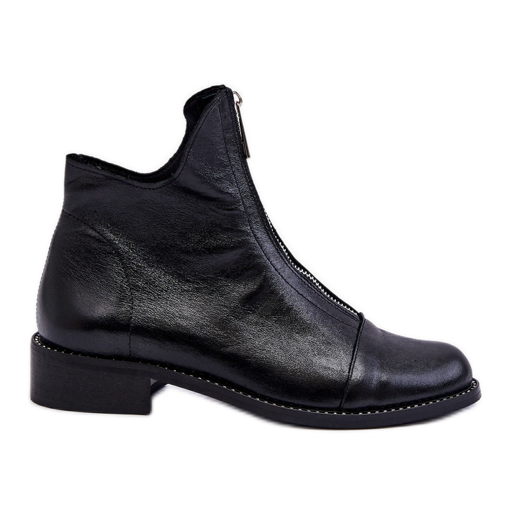 Stivali in pelle con cerniera Nicole 2785/037 neri nero