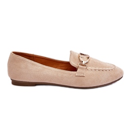 Vinceza Mocassino In Pelle Scamosciata Con Elemento Decorativo Canna Beige