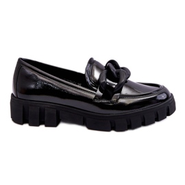 Vinceza Mocassini con plateau laccati da donna Black Bennett nero
