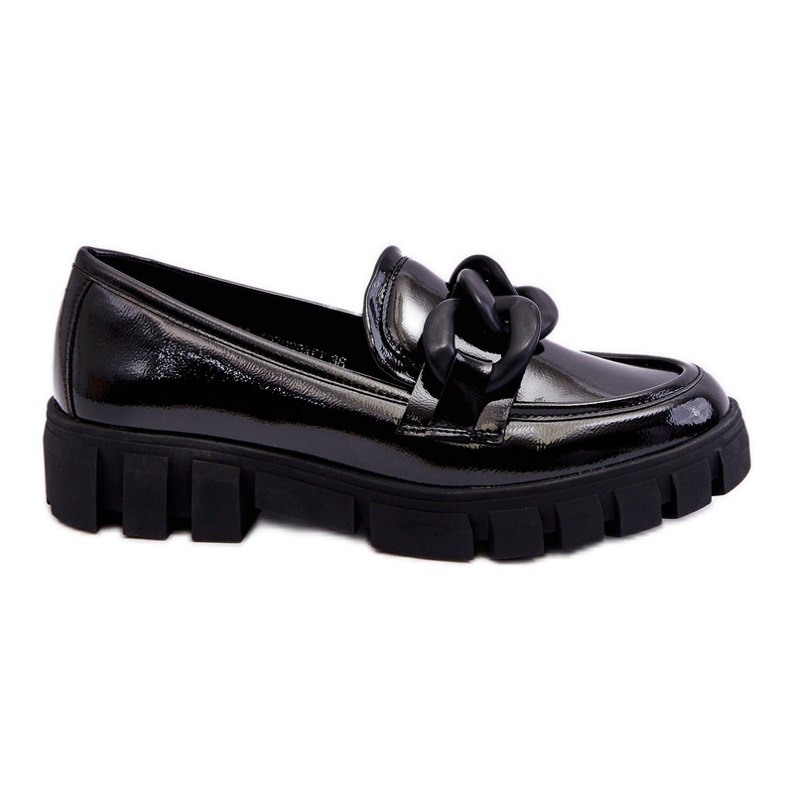 Vinceza Mocassini con plateau laccati da donna Black Bennett nero