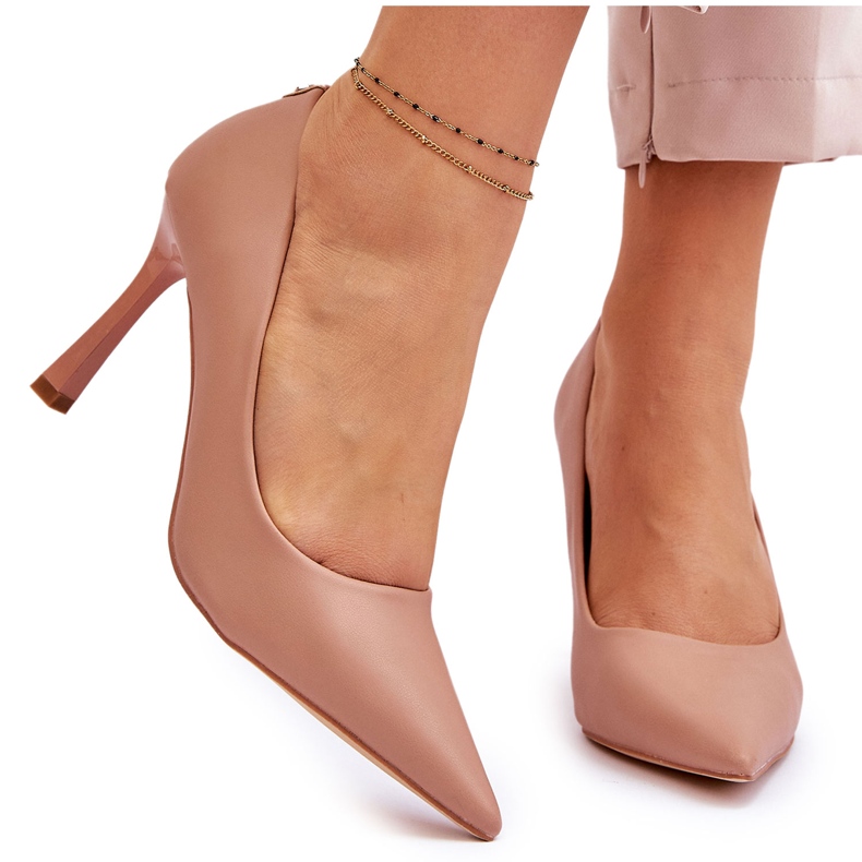 Vinceza Stiletti classici in pelle beige Kelsey