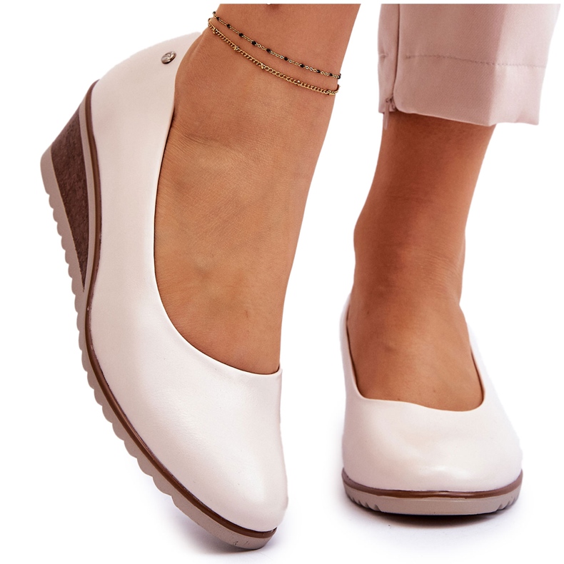 Vinceza Classiche pompe con zeppa Graysen beige