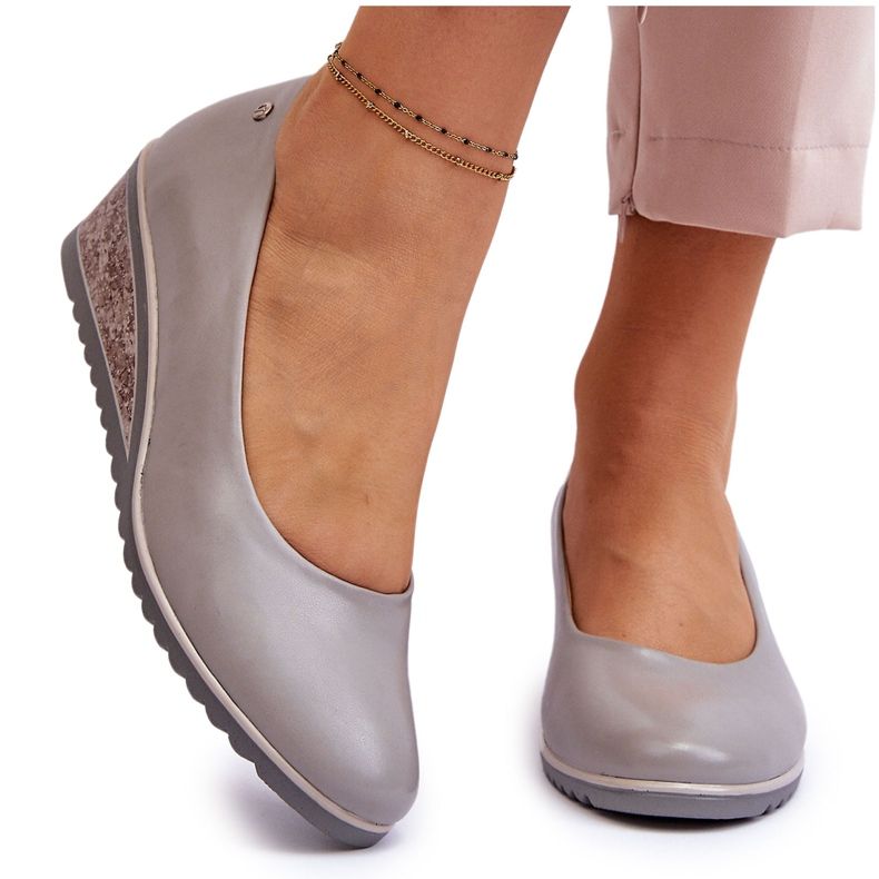 Vinceza Décolleté con zeppa classici Grey Graysen grigio