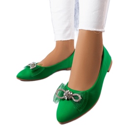 Ballerine verdi con fiocco e strass di LaGarde verde