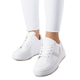 Sneakers con plateau bianche e beige di Trépani