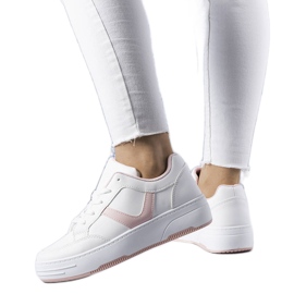 BM Sneakers con plateau bianche e rosa di Trépani bianca