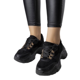 Sneaker Jenna nera in tessuto misto nero