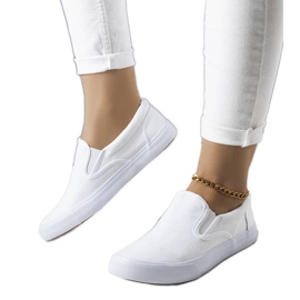 Sneakers slip-on Candace in tessuto bianco
