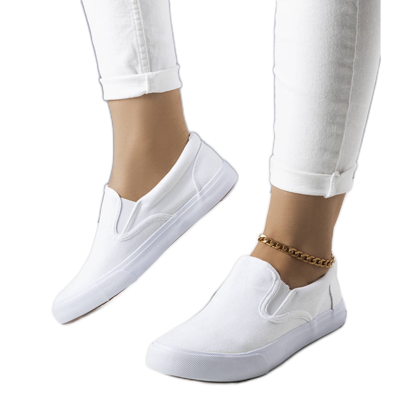 Sneakers slip-on Candace in tessuto bianco bianca
