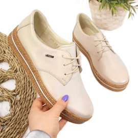 Scarpe da donna in pelle beige perla Helios 380