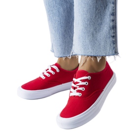 Sneakers Fantina in tessuto rosso