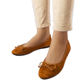 Ballerine marroni con fiocco Chandonnet marrone