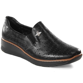 Scarpe con zeppa traforate nere da donna Jezzi MR1840-12 nero