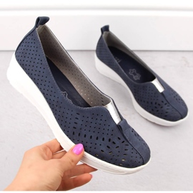 Scarpe slip-on da donna traforate Jezzi RMR1840-13 grigio