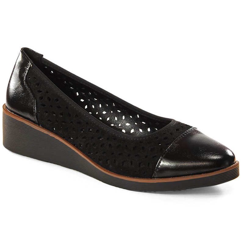 Décolleté con zeppa traforate da donna nere Jezzi RMR2265-2 nero