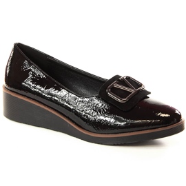 Scarpe con zeppa laccate nere da donna Jezzi RMR2265-3 nero