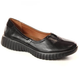 Scarpe slip-on nere da donna nere Jezzi RMR2270-6 nero