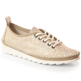 Scarpe sportive da donna leggere in pelle beige Artiker 52C0691