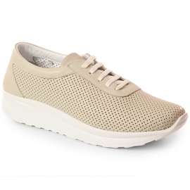Scarpe da donna in pelle traforata beige T.Sokolski Bk 800