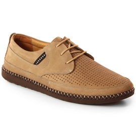 Scarpe da uomo in pelle traforata beige leggera T.Sokolski Sar W21-913 marrone