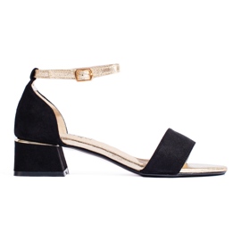 Sandalo donna Shelovet nero con tacco basso