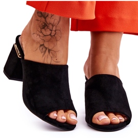 Vinceza Pantofole da donna in camoscio con tacco alto Carter nero