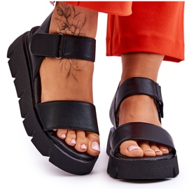 Vinceza Sandali con plateau in pelle da donna Katte neri nero