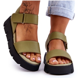 Vinceza Sandali Con Plateau In Pelle Da Donna Verde Katte