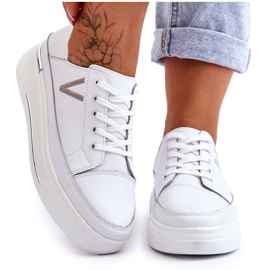 Vinceza Scarpe Sportive Con Plateau In Pelle Da Donna Bianche Saul bianca