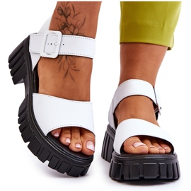 Vinceza Sandali bassi in pelle da donna White Dean bianca