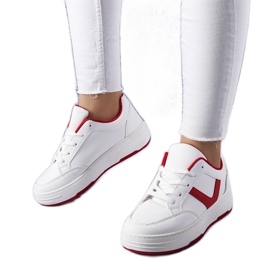 Sneakers con plateau bianche e rosse di Trépani bianco