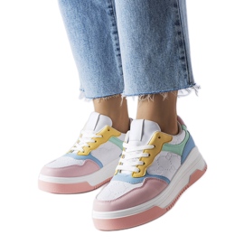 Sneakers rosa decorate con goffratura Paré