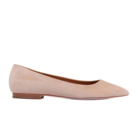 Marco Shoes Ballerine in morbida pelle scamosciata beige