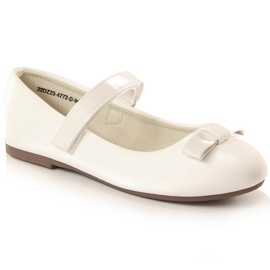 Ballerine da comunione bambina con velcro bianche eVento 4772 bianco