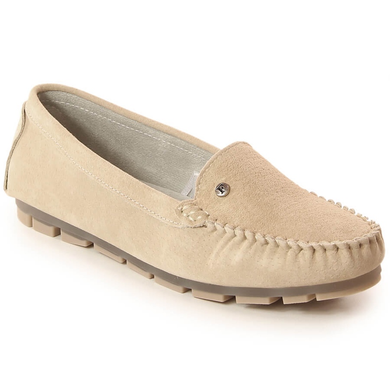Mocassini da donna in pelle beige Filippo DP2037