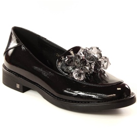Scarpe da donna laccate con cristalli neri Potocki SZ12043 nero