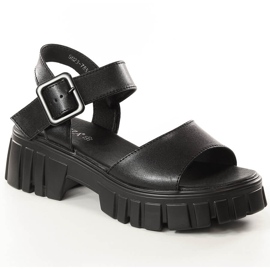 Sandali con plateau neri da donna Vinceza SG23-7852 nero