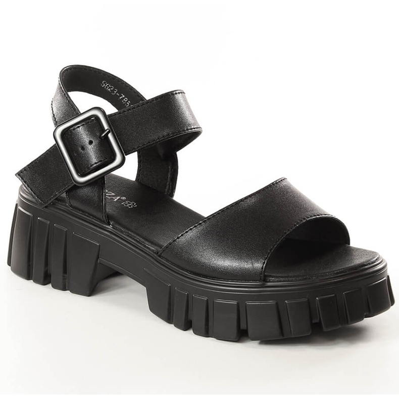 Sandali con plateau neri da donna Vinceza SG23-7852 nero