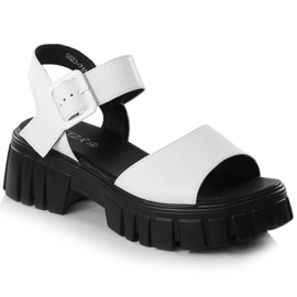 Sandali bianchi con plateau da donna Vinceza SG23-7852 bianco