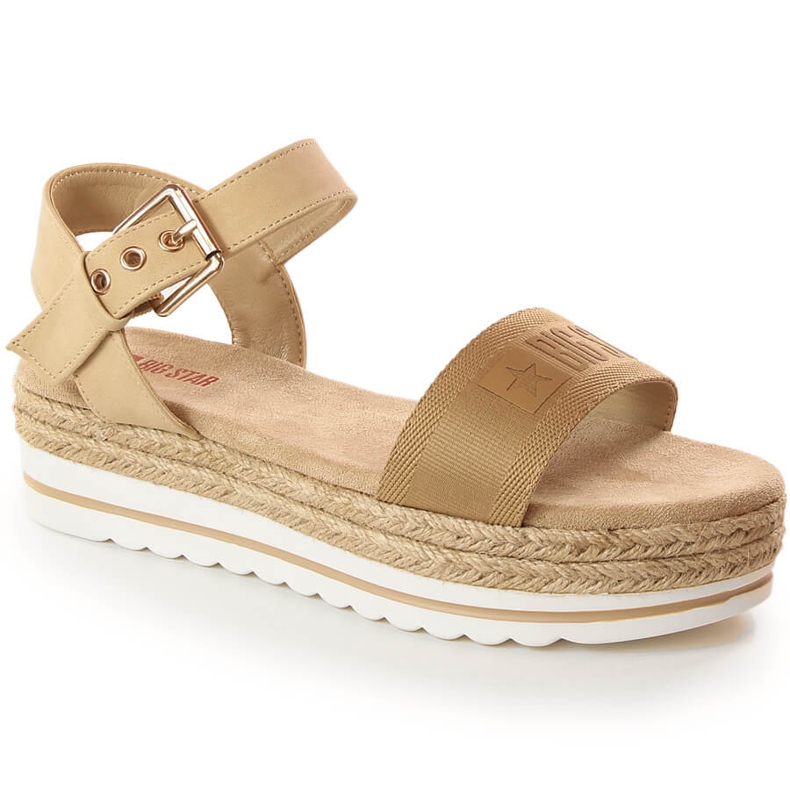 Sandali espadrillas da donna con plateau beige Big Star LL274872