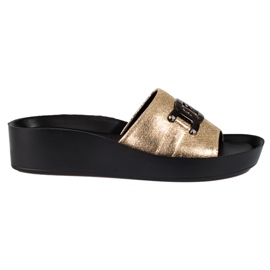 Pantofole con plateau Shelovet oro da donna d'oro
