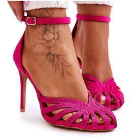 Fucsia Jaylen Fashion Tacchi alti con strass rosa