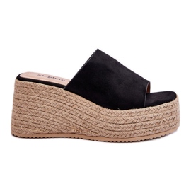 FS1 Pantofole con zeppa e plateau da donna nere Ysabel nero