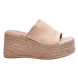 FS1 Pantofole Con Zeppa E Piattaforma Da Donna Beige Ysabel