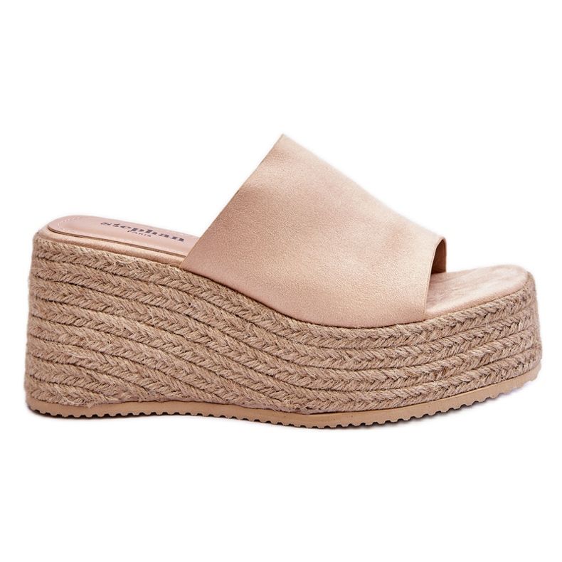 FS1 Pantofole Con Zeppa E Piattaforma Da Donna Beige Ysabel
