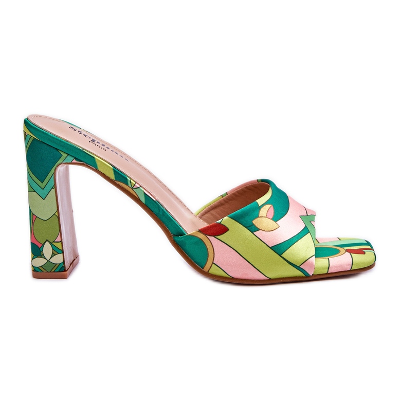 Ciabatte Donna Tacco Fantasia Verde Adelise multicolore