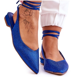 Ballerine Mavis blu legate con strass