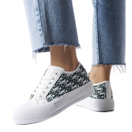 Sneakers bianche con motivo Marquis verde bianca